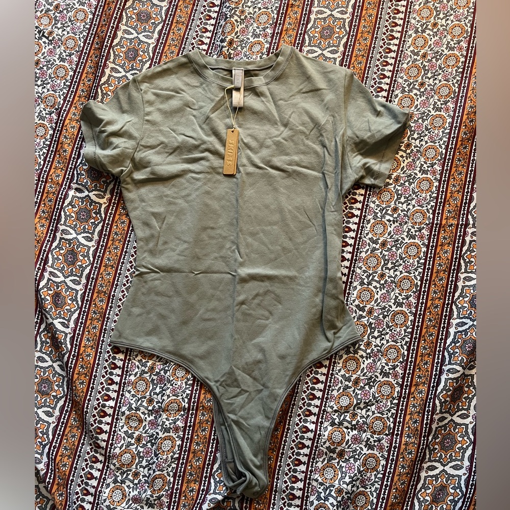 SKIMS Pacific Cotton Jersey Tee Bodysuit